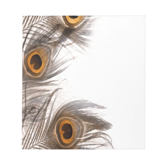 Pfauenfederhalter Notizblock (Vorderseite)