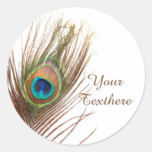 Pfauenfederhalter Runder Aufkleber