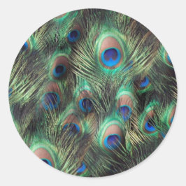 Pfauenfederhalter Runder Aufkleber