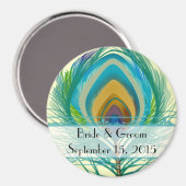 Pfauenfederhalter speichern das Datumsmagazin Magnet (Vorderseite/Rückseite)