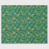 Pfauenfederhintergrund - benutzerdefinierbare Farb Geschenkpapier (Flach)