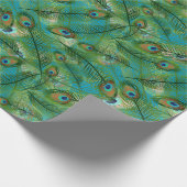 Pfauenfederhintergrund - benutzerdefinierbare Farb Geschenkpapier (Ecke)