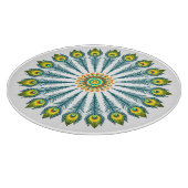 Pfauenfederkreis Schneidebrett (Ecke)