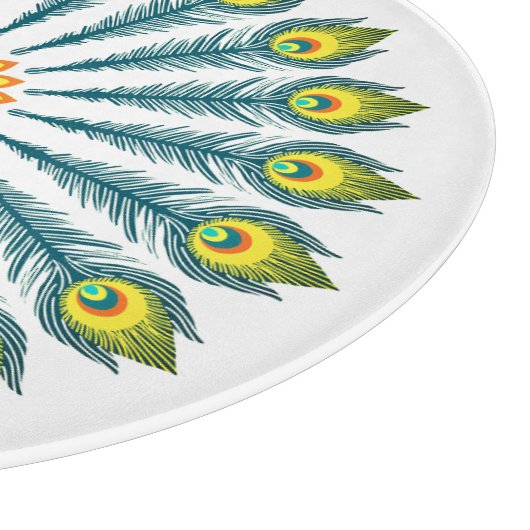 Pfauenfederkreis Schneidebrett (Ecke)