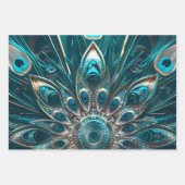 Pfauenfedermandala Geschenkpapier Set (Vorderseite 3)