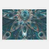 Pfauenfedermandala Geschenkpapier Set (Vorderseite 2)