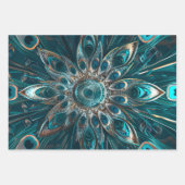 Pfauenfedermandala Geschenkpapier Set (Vorderseite)