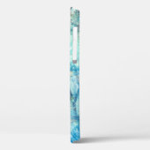 Pfauenfedermarmor blau aquamarin lila Case-Mate iPhone hülle (Rückseite / Links)