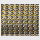 Pfauenfedermuster aus schwarz und gold geschenkpapier (Flach)