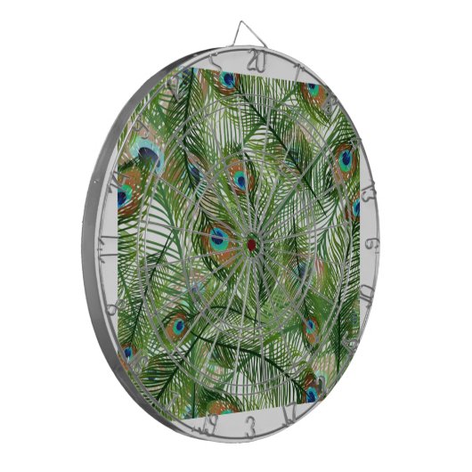 Pfauenfedermuster Dartscheibe (Vorderseite Links)