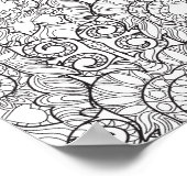 Pfauenfedermuster Doodle 2 Poster (Ecke)