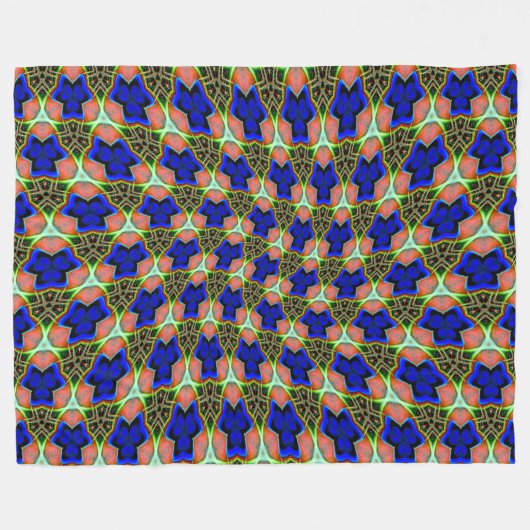 Pfauenfedermuster Fleecedecke (Vorderseite (Horizontal))