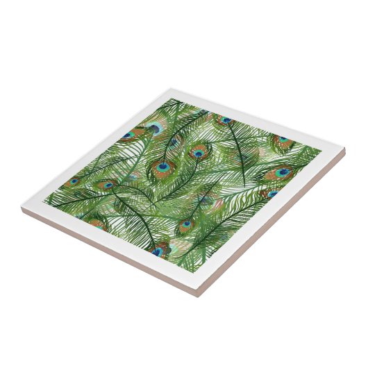 Pfauenfedermuster Fliese (Seite)