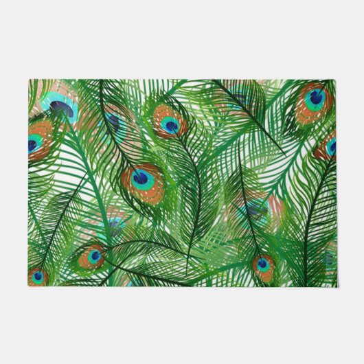 Pfauenfedermuster Fußmatte (Vorderseite)