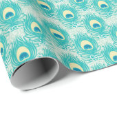 Pfauenfedermuster Geschenkpapier (Rolleneckpunkt)