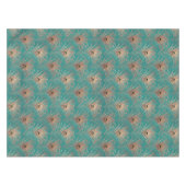 Pfauenfedermuster Glitzer aquamarin goldgelb Tischdecke (Vorderseite (Horizontal))