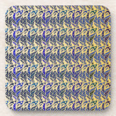 Pfauenfedermuster in Blau und Gold Untersetzer (Vorderseite)