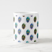 Pfauenfedermuster Jumbo-Tasse (Vorderseite)