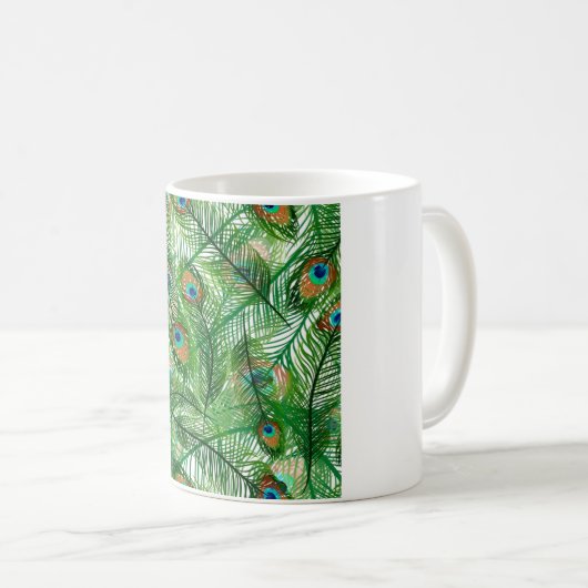 Pfauenfedermuster Kaffeetasse (VorderseiteRechts)