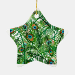 Pfauenfedermuster Keramik Ornament