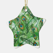 Pfauenfedermuster Keramik Ornament (Links)