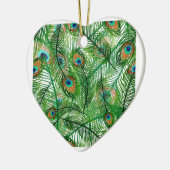 Pfauenfedermuster Keramik Ornament (Links)