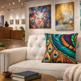 Pfauenfedermuster Kissen