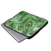 Pfauenfedermuster Laptopschutzhülle (Vorne Knopf)