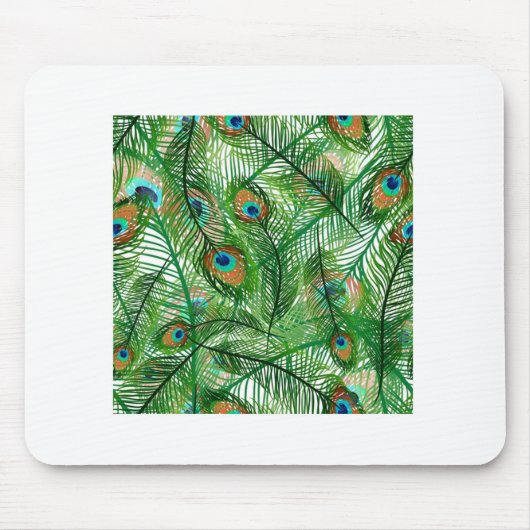 Pfauenfedermuster Mousepad (Vorne)