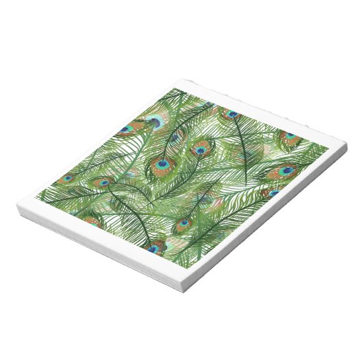 Pfauenfedermuster Notizblock (Rotiert)