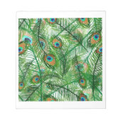 Pfauenfedermuster Notizblock (Vorderseite)