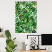 Pfauenfedermuster Poster (Heimbüro)