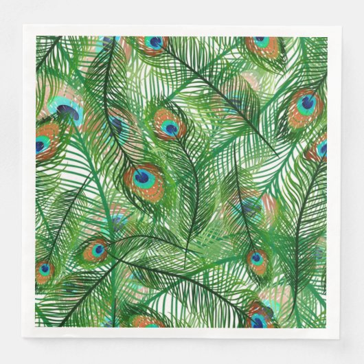 Pfauenfedermuster Serviette (Vorderseite)