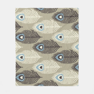 Pfauenfedermuster, Vintager Stil. Fleecedecke