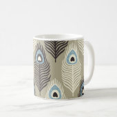 Pfauenfedermuster, Vintager Stil. Kaffeetasse (VorderseiteRechts)