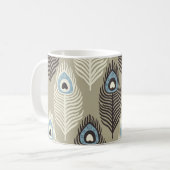 Pfauenfedermuster, Vintager Stil. Kaffeetasse (Vorderseite Links)