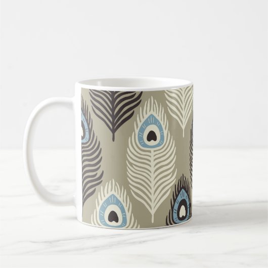 Pfauenfedermuster, Vintager Stil. Kaffeetasse (Links)