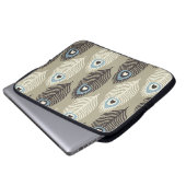 Pfauenfedermuster, Vintager Stil. Laptopschutzhülle (Vorne Knopf)