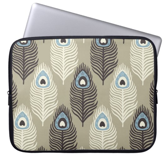 Pfauenfedermuster, Vintager Stil. Laptopschutzhülle (Vorderseite)