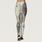 Pfauenfedermuster, Vintager Stil. Leggings (Rückseite)