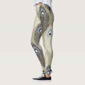 Pfauenfedermuster, Vintager Stil. Leggings (Links)