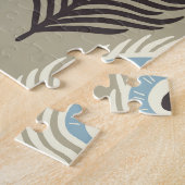 Pfauenfedermuster, Vintager Stil. Puzzle (Seite)
