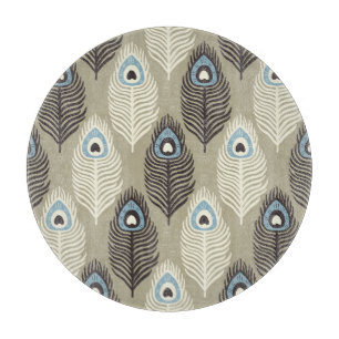 Pfauenfedermuster, Vintager Stil. Schneidebrett