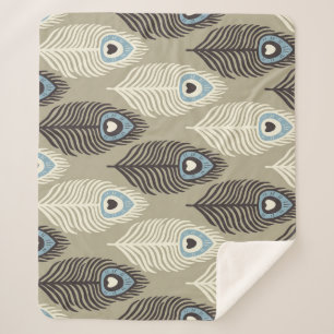 Pfauenfedermuster, Vintager Stil. Sherpadecke