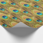PfauenFedern 2 Umschlagpapier Geschenkpapier (Ecke)