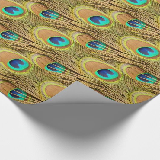 PfauenFedern 2 Umschlagpapier Geschenkpapier (Ecke)