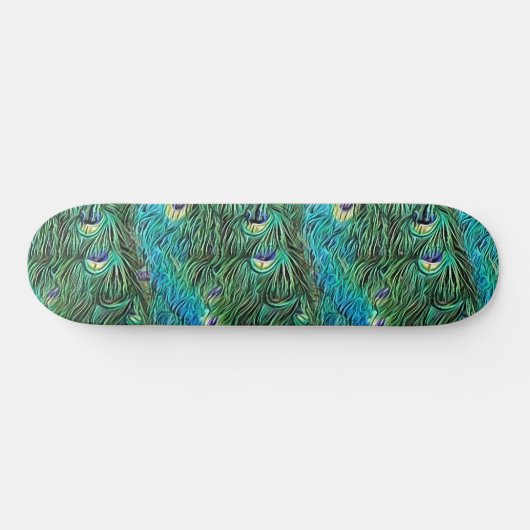 Pfauenfedern, abstrakt - cool skateboard (Horizontal)
