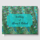 Pfauenfedern, abstrakt - modern gästebuch (Vorderseite)