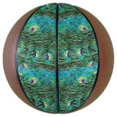 Pfauenfedern, abstrakt - Muster in Acryl Basketball (Vertikal)