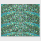 Pfauenfedern, abstrakt - Muster in Acryl Geschenkpapier (Flach)